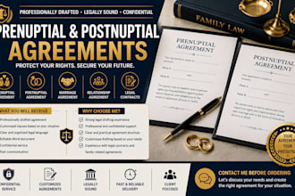 write legal marriage contracts, prenup, postnup and cohabitation agreements