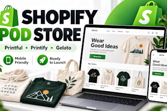 setup a shopify print on demand store with printful or printify