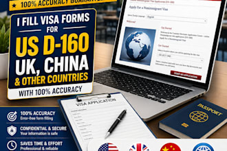 professional visa application form filling for USA UK china and more