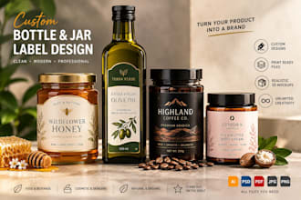 create custom bottle and jar label design