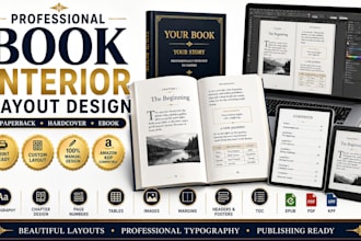 design your book interior layout for paper back and hardcover ebook