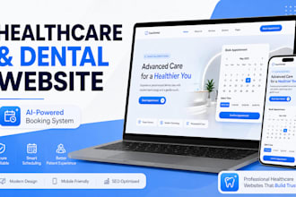 healthcare, medical, dental website with booking and ai web app design