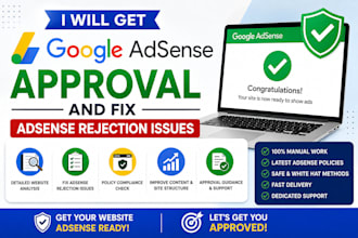 get google adsense approval and fix adsense rejection issues