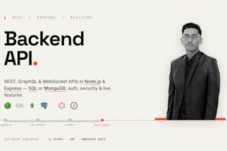 develop rest api backend in node js, mongodb and sql