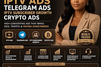 setup approved iptv ads, telegram ads, iptv subscriber growth crypto ads