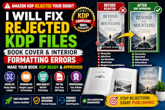 fix rejected KDP book cover and interior formatting errors for amazon
