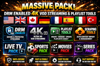 build custom drm enabled 4k vod streaming and playlist tools
