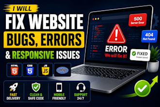 fix website bugs, errors, and responsive issues