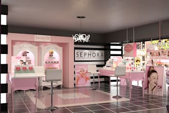 do 3d stylish spa interior design commercial beauty nail salon sauna barbershop