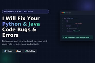 fix your python or java code bugs and errors