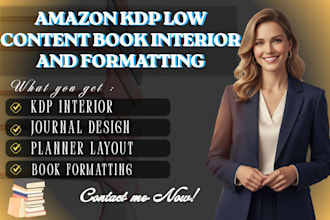design amazon KDP low content book interior and formatting