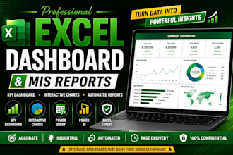 create professional excel dashboard and mis reports