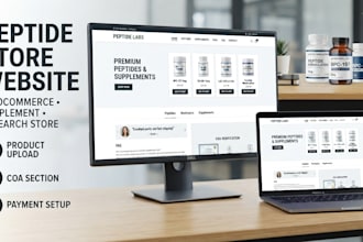 build peptide store website peptide research woocommerce supplement website