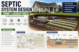 design septic system tank leach field and drain field plans