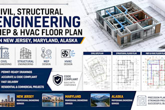 civil, structural engineering mep hvac floor plan in new jersey maryland alaska