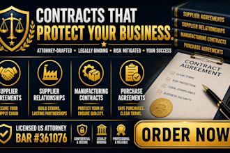 draft secure supplier purchase agreements and terms of sale