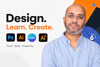 teach you photoshop, illustrator, canva or premier pro