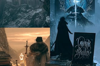 design cinematic fantasy novel covers with custom artwork