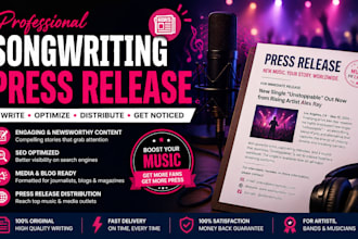 write your music press release song PR and press release distribution