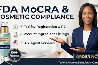 do fda cosmetic registration mocra compliance and US agent service
