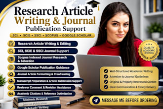 write and publish research articles in sci, scie, ssci, scopus  indexed journals