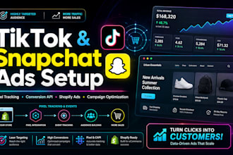 setup and optimize tiktok snapchat ads pixel campaign for your ecommerce store
