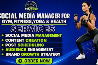 be your gym fitness social media manager for instagram marketing growth