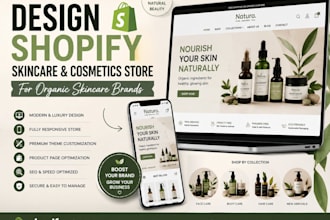 design shopify skincare and cosmetics store for organic skincare store