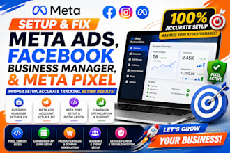 setup and fix meta ads, facebook business manager, and meta pixel