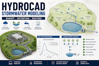 design stormwater drainage and management plans in hydrocad