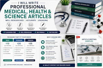 write informative health, biology, and educational articles
