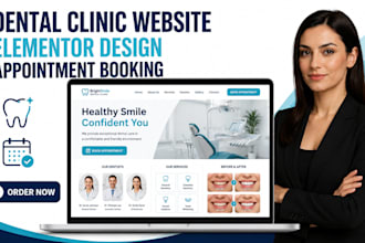 design dental clinic portfolios booking website with  elementor tool wordpress