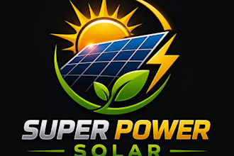 design super power solar revolution logo