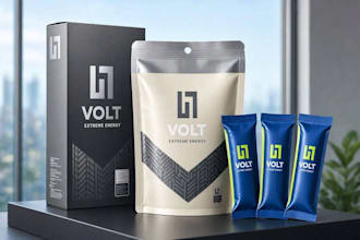design creative box, pouch and label packaging design
