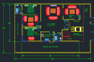 draw 2d autocad floor plans