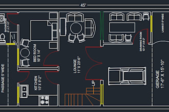draw 2d autocad floor plans