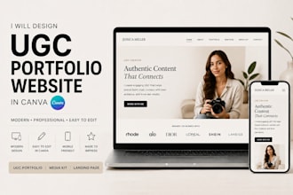 design a ugc portfolio website in canva landing page design canva website design