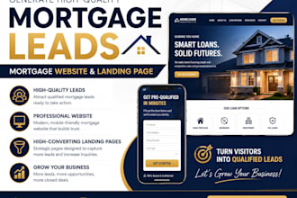 generate mortgage leads, design mortgage website mortgage landing page