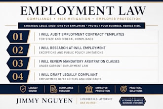 as a US attorney, research at will employment and termination risks