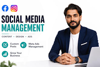 manage facebook instagram, design sm posts and run meta ads