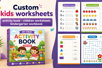 do custom kids worksheets activity book children worksheets kindergarten booklet