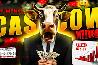 design viral cash cow youtube automation thumbnails in 24h