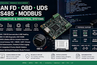 develop can fd obd uds rs485 modbus firmware ecu plc automotive industrial mcu