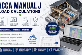 acca manual j, d and s for hvac duct design, load and equipment using wrightsoft