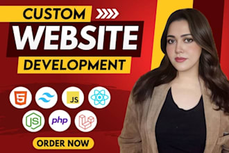 website development as full stack web developer, PHP laravel nodejs CSS react
