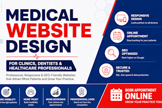 build custom online website for dentists, medical and chiropractic clinics