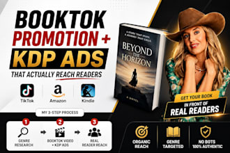 booktok video promotion, amazon kdp ads promotion and ebook marketing