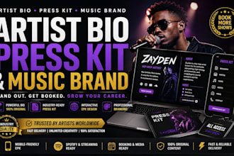 write your artist bio and design an interactive music press kit epk brand story