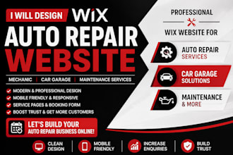 design wix auto repair mechanic car garage maintenance website