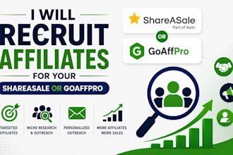 recruit affiliates for your shareasale or goaffpro program